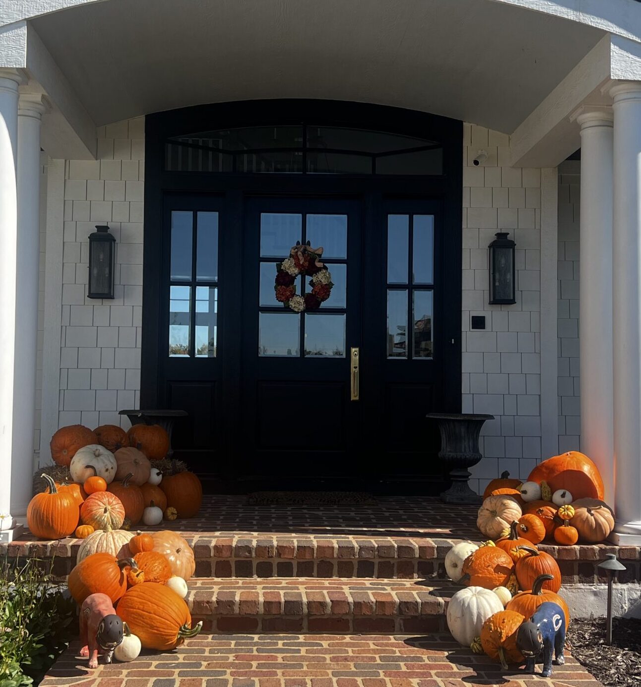 Fall porch decorating service